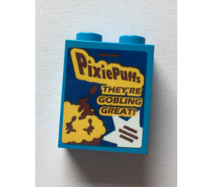 LEGO Brick 1 x 2 x 2 with PixiePuffs They're Gobling Great! Sticker with Inside Stud Holder (3245)