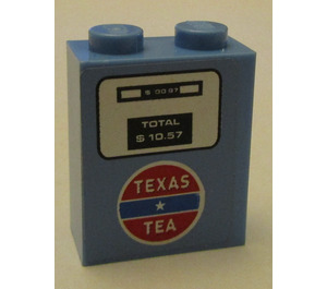 LEGO Backstein 1 x 2 x 2 mit 'TEXAS TEA' Gas Pump Aufkleber mit Innenbolzenhalter (3245)