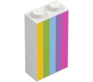 LEGO Brick 1 x 2 x 3 with Rainbow Stripes Yellow / Green / Blue (22886 / 104590)