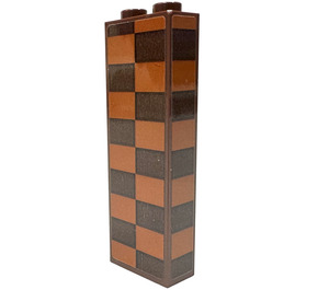 LEGO Brick 1 x 2 x 5 with Dark Orange and Reddish Brown Checkered on 3 Sides (Left) Sticker (2454)