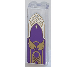 LEGO Brick 1 x 2 x 5 with Gold Wings and Window Ornaments Sticker without Stud Holder (46212)