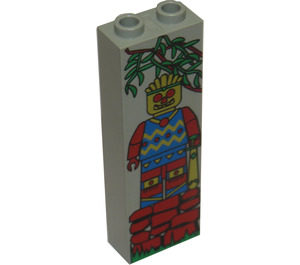 LEGO Brick 1 x 2 x 5 with Jungle Minifigure Pattern with Stud Holder (2454 / 83313)