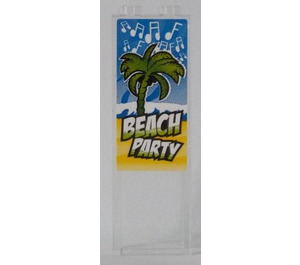 LEGO Brick 1 x 2 x 5 with Music Notes, Palm Tree and 'BEACH PARTY' Sticker without Stud Holder (46212)