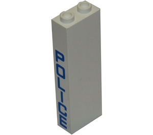 LEGO Backstein 1 x 2 x 5 mit "Polizei" Aufkleber mit Bolzenhalter (2454)