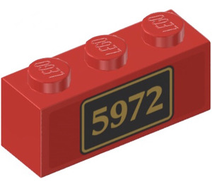 LEGO Brick 1 x 3 with 5972 Sticker (3622)