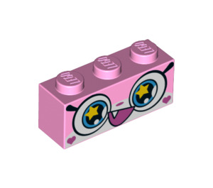 LEGO Brick 1 x 3 with Blue Eyes with Yellow Stars and Open Mouth (Rainbow Unikitty) (3622 / 38899)