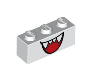 LEGO Kloss 1 x 3 med Boo Open Munn med Rød Tongue (3622 / 68985)