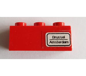 LEGO Brick 1 x 3 with Brussel - Amsterdam Sticker (3622)