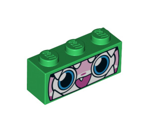 LEGO Stein 1 x 3 mit Katze Gesicht 'Dinosaurier Unikitty' (3622 / 38889)