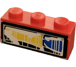 LEGO Brique 1 x 3 avec De Affronter Light Droite Autocollant (3622)