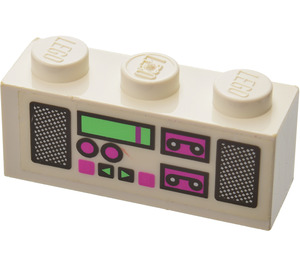LEGO Brick 1 x 3 with Radio Cassette Player Sticker (3622)