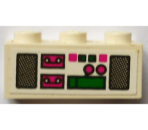 LEGO Brick 1 x 3 with radio, tapes and loudspeakers Sticker (3622)