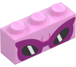 LEGO Brick 1 x 3 with Roy Magenta Sunglasses (3622)