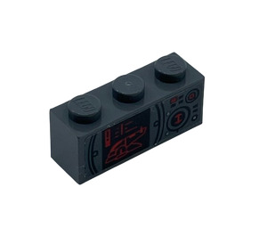 LEGO Mattoncino 1 x 3 con SW Rosso e Nero Slave I Adesivo