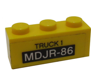 LEGO Klods 1 x 3 med 'TRUCK 1' og 'MDJR-86' Klistermærke (3622)