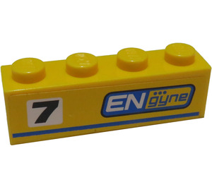 LEGO Brick 1 x 4 with '7' and 'ENgyne' Right Sticker (3010)