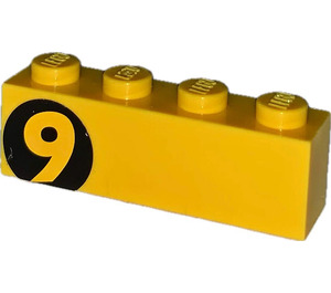 LEGO Klods 1 x 4 med "9" Venstre Klistermærke (3010)