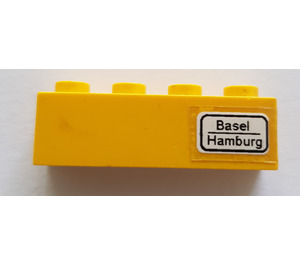 LEGO Brique 1 x 4 avec "Basel / Hamburg" Autocollant (3010)