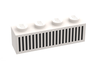 LEGO Brick 1 x 4 with Black 20 Bars Grille (3010)