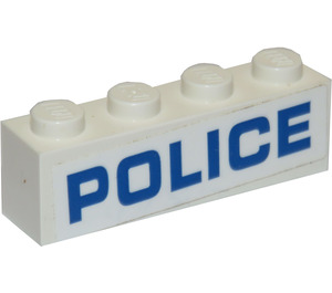 LEGO Brick 1 x 4 with Blue 'POLICE', Wide Sticker (3010)