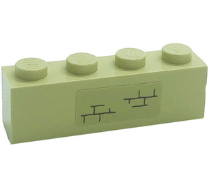 LEGO Brick 1 x 4 with Bricks Sticker (3010)