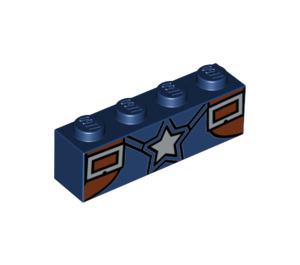 LEGO Brick 1 x 4 with Captain America's shirt (3010 / 33602)