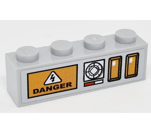 LEGO Brique 1 x 4 avec 'DANGER' Autocollant (3010)