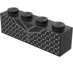 LEGO Brick 1 x 4 with dark grey Pinstripe  (3010 / 36784)