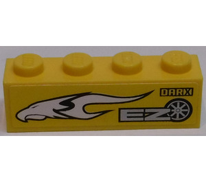 LEGO Brick 1 x 4 with 'EZ', 'DARX' and White Eagle Sticker (3010)