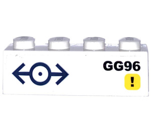 LEGO Brick 1 x 4 with GG96 right side Sticker (3010)