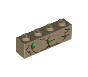 LEGO Brick 1 x 4 with Green and brown Lines (3010 / 42626)