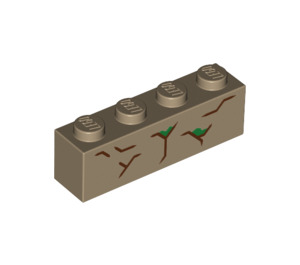 LEGO Brick 1 x 4 with Green and brown Lines (3010 / 42661)