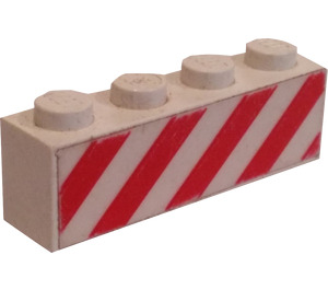 LEGO Brick 1 x 4 with Hazard Stripes (Both Sides) Sticker (3010)