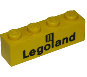 LEGO Steen 1 x 4 met Legoland-logo Zwart (3010)