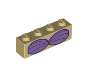 LEGO Brick 1 x 4 with Mermaid Shell Bra (3010 / 39877)