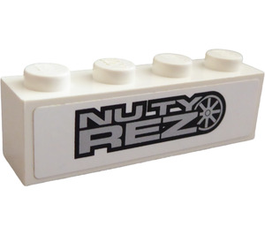 LEGO Brique 1 x 4 avec "NUTY REZ" Autocollant (3010)