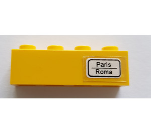 LEGO Brique 1 x 4 avec "Paris / Roma" Autocollant (3010)