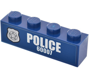 LEGO Brick 1 x 4 with Police 60007 and Left Badge Sticker (3010)