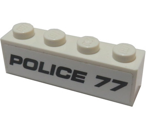 LEGO Brick 1 x 4 with 'POLICE 77' Sticker (3010)