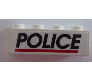 LEGO Brick 1 x 4 with Police Logo Sticker (White Background) (3010)