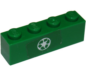 LEGO Brick 1 x 4 with Recycle Logo Sticker (3010)
