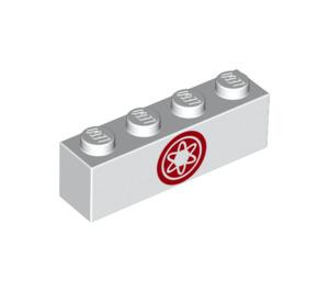 LEGO Brick 1 x 4 with Red atom logo (3010 / 37188)