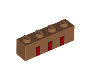 LEGO Brick 1 x 4 with Red Lines (3010 / 67451)