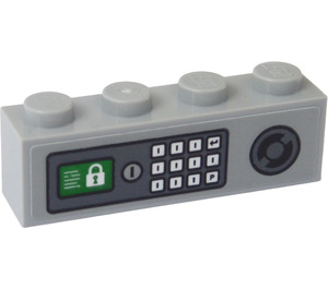 LEGO Brick 1 x 4 with Safe Locking Panel with Keypad Sticker (3010)