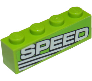 LEGO Backstein 1 x 4 mit 'SPEED' (Links) Aufkleber (3010)