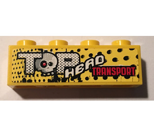LEGO Brick 1 x 4 with Top Head Transport Sticker (3010)