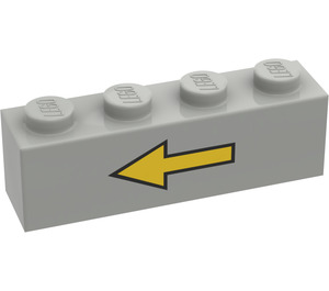 LEGO Brick 1 x 4 with Yellow Left Arrow and Black Border (3010)