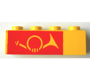 LEGO Brick 1 x 4 with Yellow Postal Horn (3010)