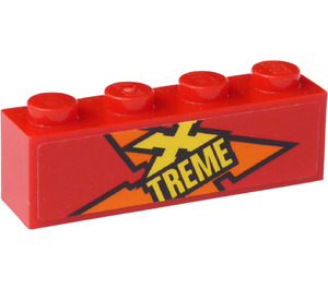 LEGO Brick 1 x 4 with Yellow 'XTREME' (Left Side) Sticker (3010)