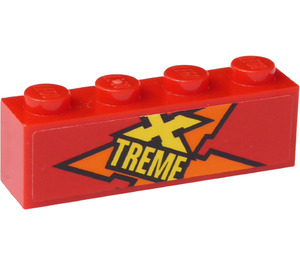 LEGO Brick 1 x 4 with Yellow 'XTREME' (Right Side) Sticker (3010)